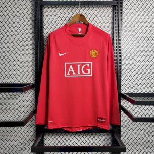 Retro Manchester United 2007/08 Camiseta 1ª Equipación · Manga Larga