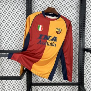 Retro AS Roma 2001/02 Camiseta 1ª Equipación · Manga Larga