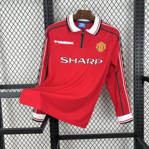 Retro Manchester United 1998/99 Camiseta 1ª Equipación · Manga Larga