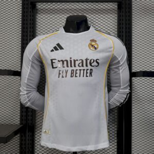 Real Madrid 2025/26 1ª Equipación · Manga Larga Camiseta · Versión Jugador