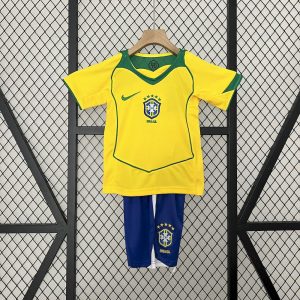Retro Brasil 2004 1ª Equipación Conjunto Niños