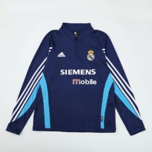 Real Madrid 2003/04 1/4 Zip Sudadera Retro Style