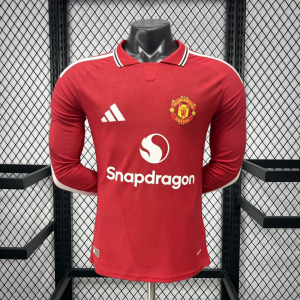 Manchester United 2026/27 1ª Equipación · Manga Larga Camiseta · Versión Jugador
