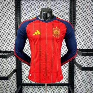 España 2026 Mundial 1ª Equipación · Manga Larga Camiseta · Versión Jugador