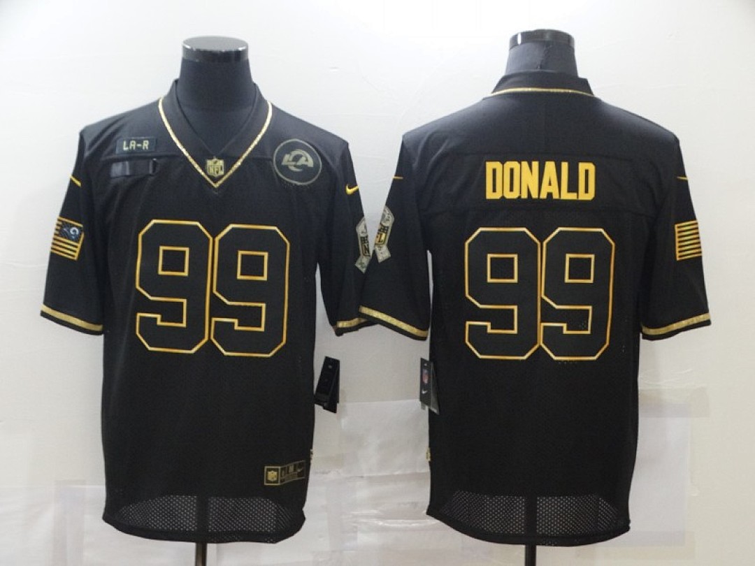 Los Angeles Rams — Salute to Service Retro Letras Doradas